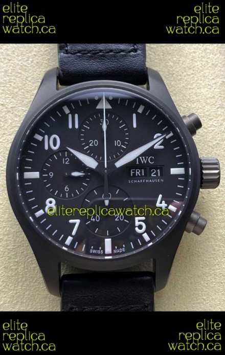 IWC PILOT'S Chronograph Ceramic Black Dial Super Clone Watch 