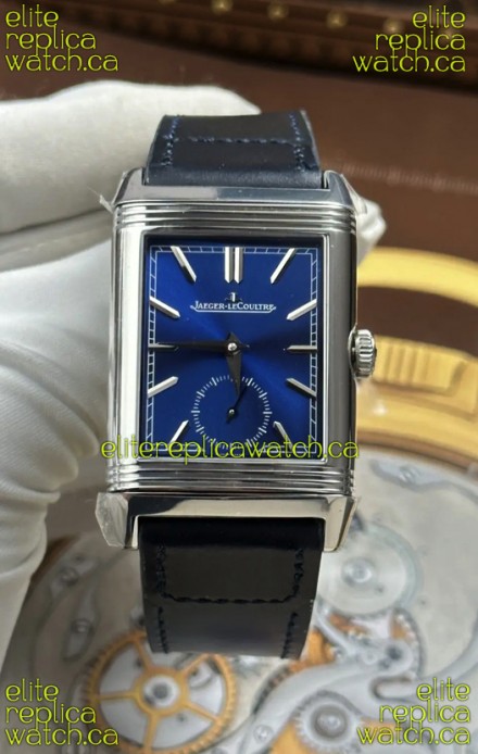 Jaeger LeCoultre Reverso Tribute Duoface Blue/Steel Dial Super Clone Watch 
