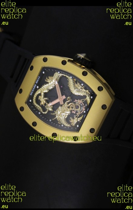Richard Mille RM057 Tourbillon Jackie Chan Swiss Replica Watch in Yellow Gold