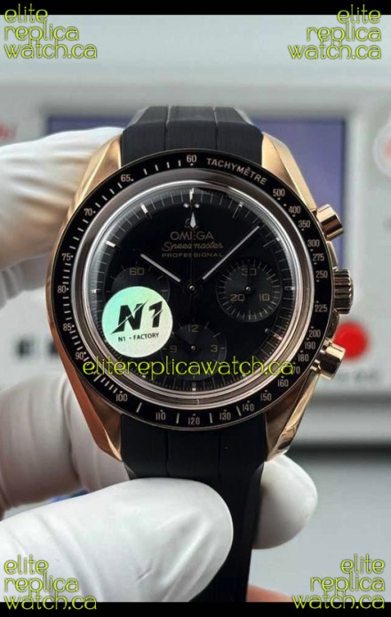 Omega Speedmaster Moonwatch Rose Gold Black Dial 42MM Super Clone Watch 