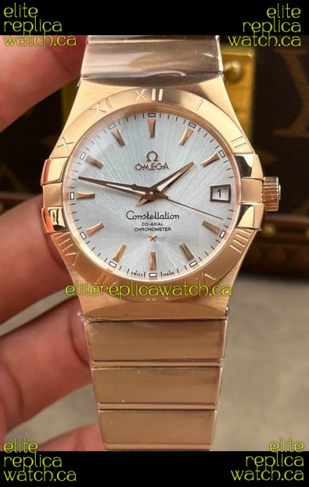 Omega Constellation 38MM Rose Gold Steel Dial Super Clone Watch 