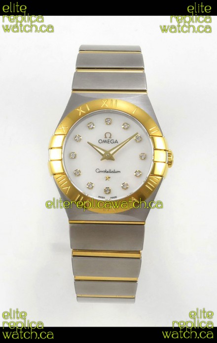 Omega Constellation 28MM Two Tone Yellow Gold Pearl Dial QUARTZ Super Clone Watch 