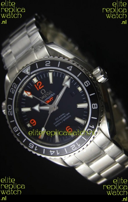 Omega Planet Ocean GMT Black Swiss Replica Watch - 1:1 Ultimate Mirror Edition