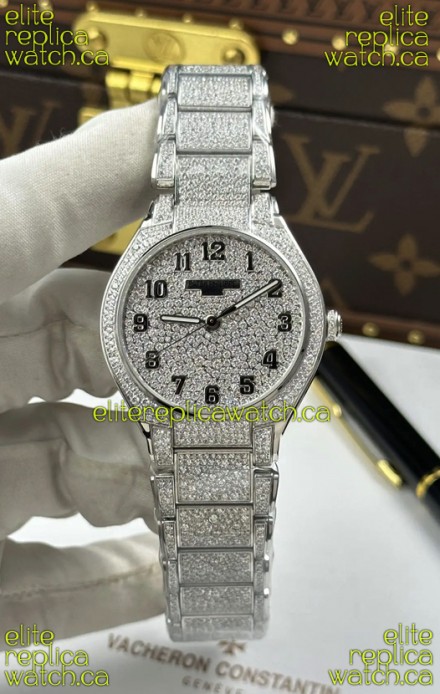Patek Philippe Twenty-4 Diamonds Paved Stainless Steel Super Clone Watch 