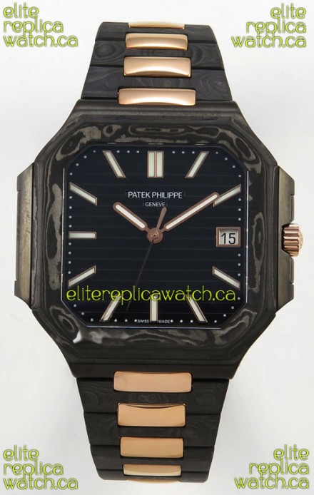 Patek Philippe Cubitus Two Tone Carbon Casing Super Clone Watch 