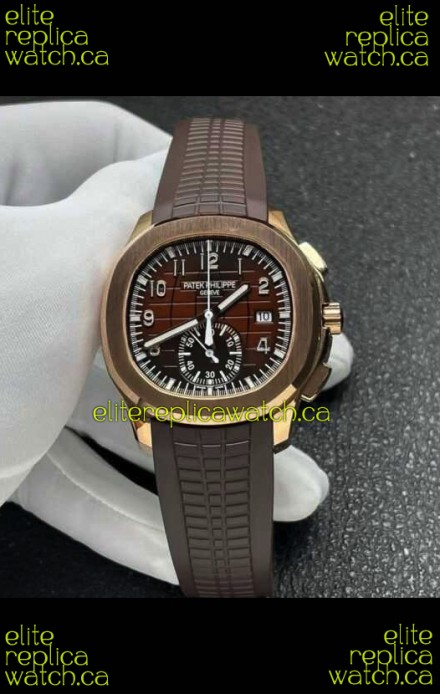 Patek Philippe Aquanaut 5968 Rose Gold Case Brown Dial Super Clone Watch 