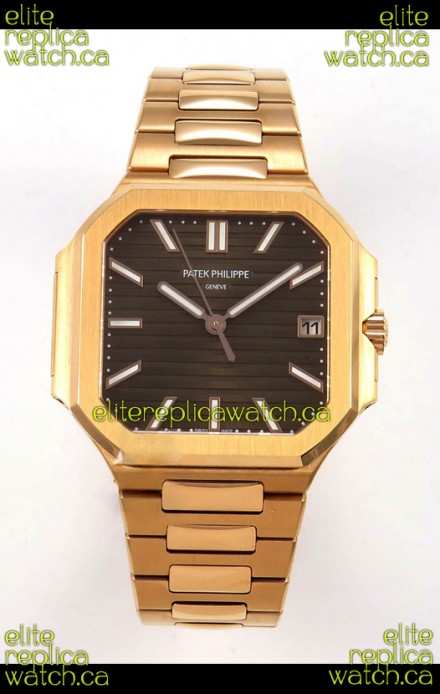 Patek Philippe Cubitus 7128 Rose Gold Casing Brown Dial Swiss Replica Watch