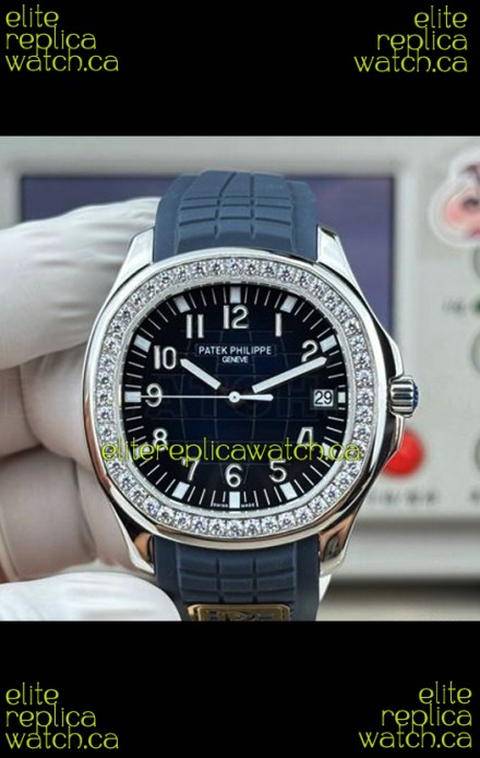 Patek Philippe Aquanaut 5167 Blue Dial/Strap Diamonds Bezel Super Clone Watch 