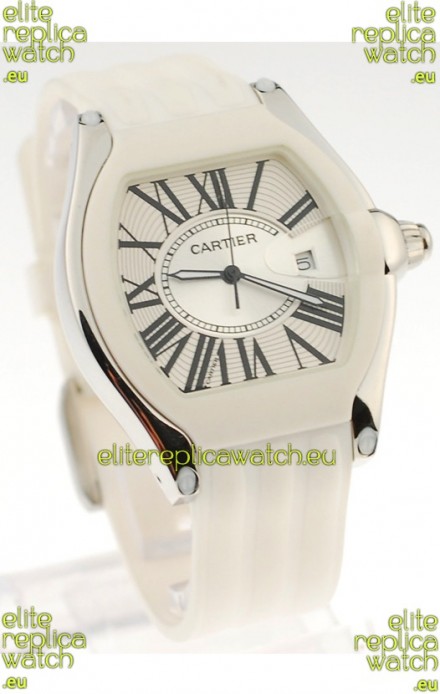 Cartier Roadster Japanese Replica Watch in White 