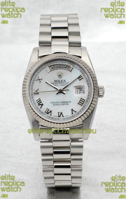 Rolex Day Date Silver Swiss Replica Watch