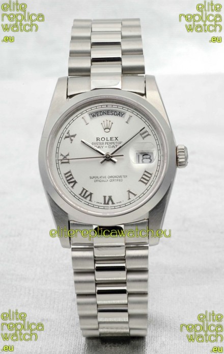 Rolex Day Date Silver Swiss Replica Watch