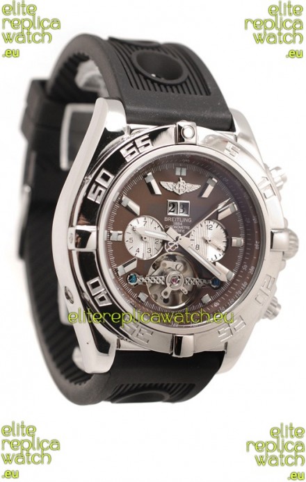 Breitling Chronograph Chronometre Japanese Tourbillon Watch in Brown Dial