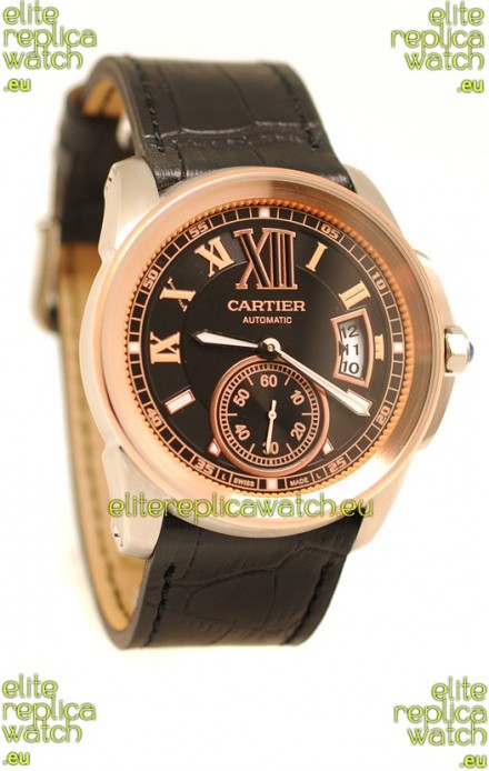 Calibre de Cartier Japanese Replica Pink Gold Watch 