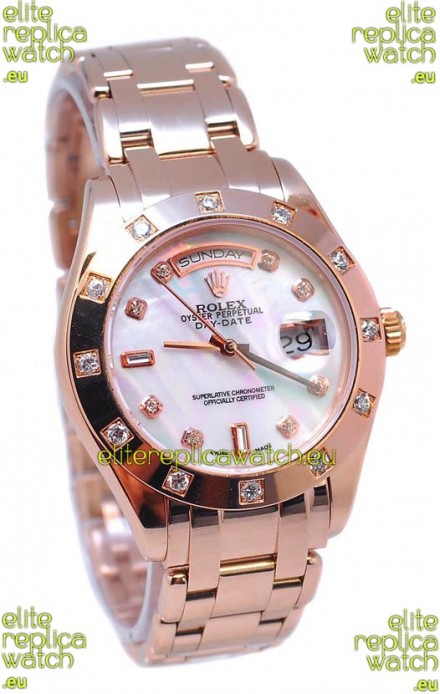 Rolex Day Date White Mother of Pearl Swiss Replica Watch
