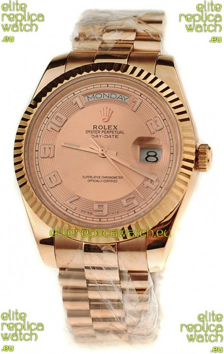 Rolex Day Date Pink Gold Swiss Replica Watch