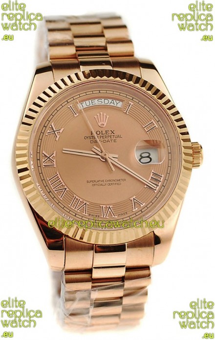 Rolex Day Date Pink Gold Swiss Replica Watch