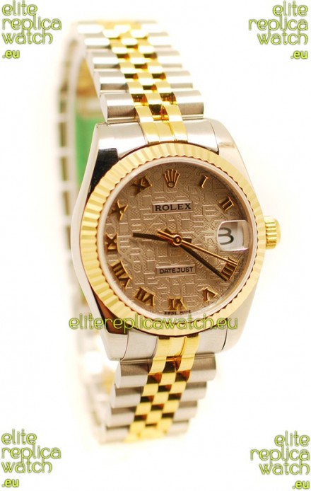 Rolex DateJust Mid-Sized Japanese Replica Two Tone Watch
