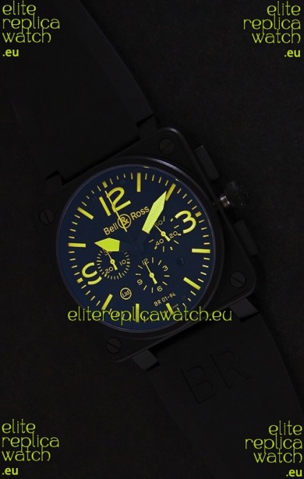 Bell and Ross BR01-94 7750 Swiss Watch in Yellow Markings