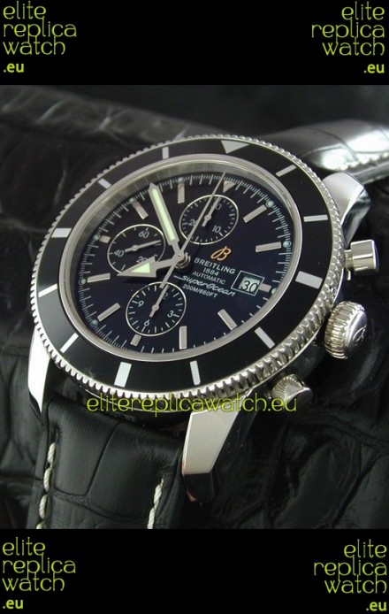 Breitling Superocean Swiss Replica Watch in Black Dial