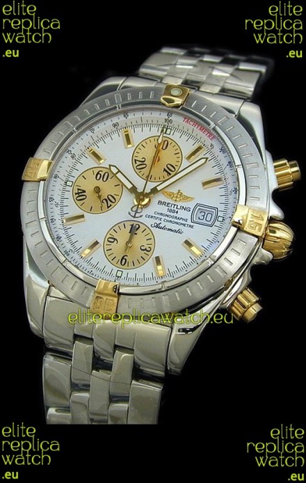 Breitling Windrider Swiss Replica Watch in Two Tone White Dial