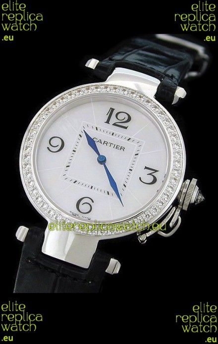 Cartier Pasha de Swiss Replica Automatic Watch in White Dial