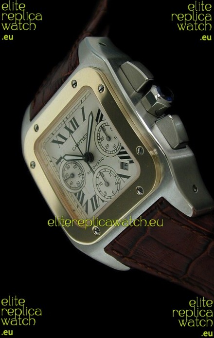 Cartier Santos Swiss Replica Watch in White Dial