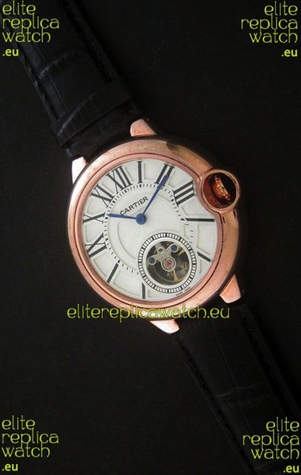 Cartier Ballon de Japanese Replica Watch in Rose Gold Case
