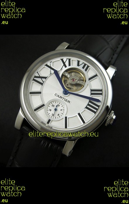 Ballon De Cartier Flying Tourbillon Japanese Replica Watch - Black Strap