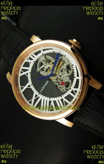 Rotonde De Cartier Cadran Love Japanese Replica Watch - Yellow Gold Case