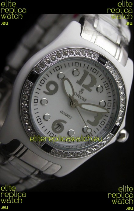 Corum Imitation Ceramics Japanese Replica Watch in White Dial