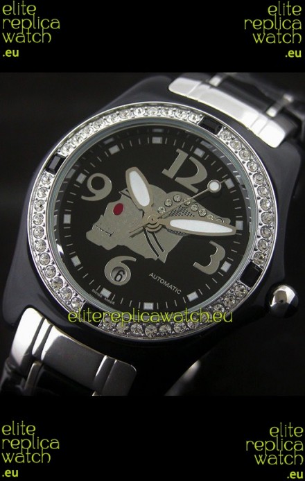 Corum Imitation Ceramics Japanese Replica Watch in Black Dial