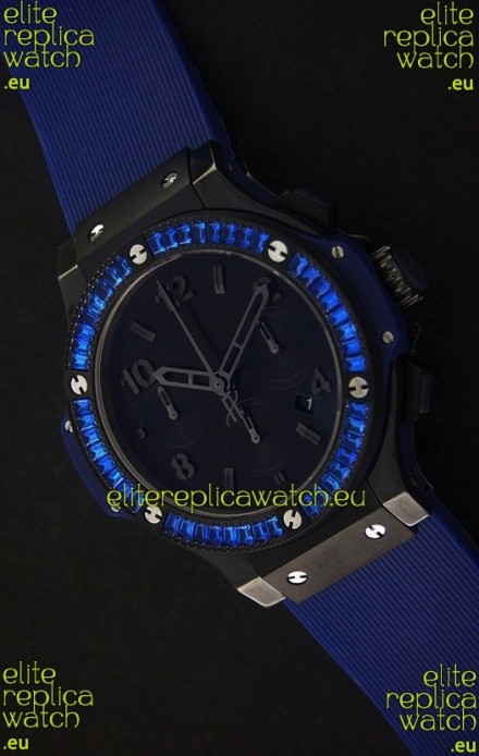 Hublot Big Bang Limited Edition All Black in Blue Dial
