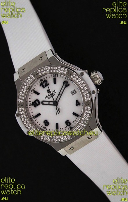 Hublot Big Bang King Swiss Quartz Watch in Faux Diamonds Plated