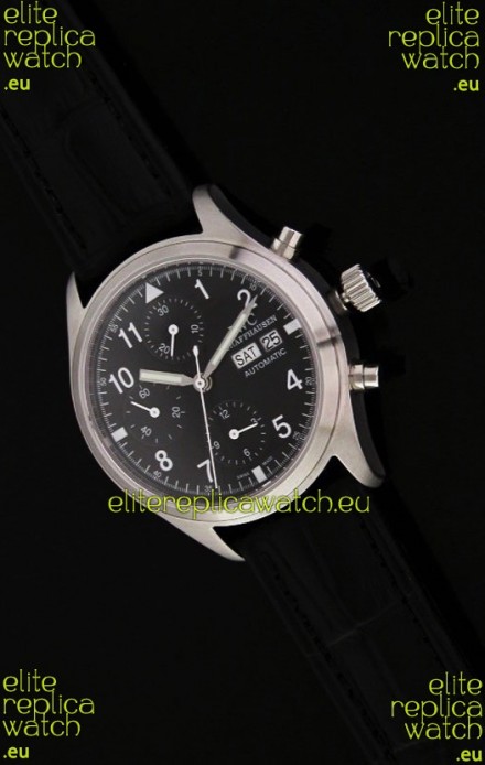 IWC Der Flieger Chronograph Swiss Replica Watch in Black