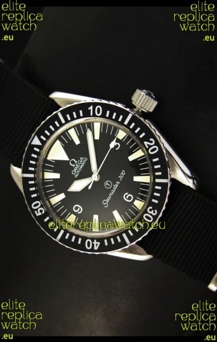 Omega Seamaster 300 R-Navy Black Dial Swiss Watch with Navy Strap