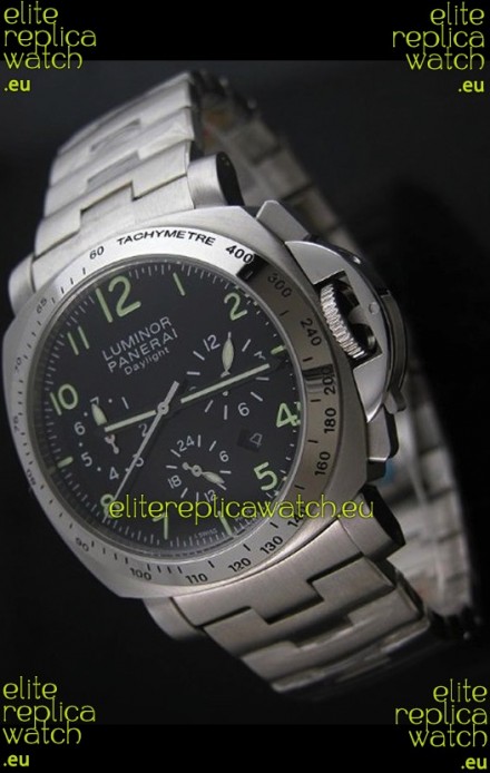 Panerai Luminor Daylight Watch in Steel Strap