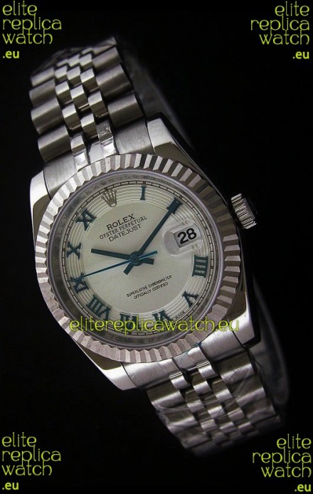 Rolex Datejust Mens Swiss Replica Watch in White Dial