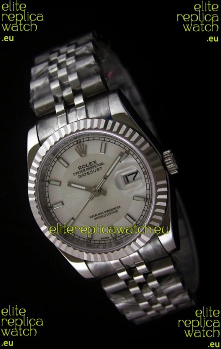 Rolex Datejust Mens Swiss Replica Watch in White Dial