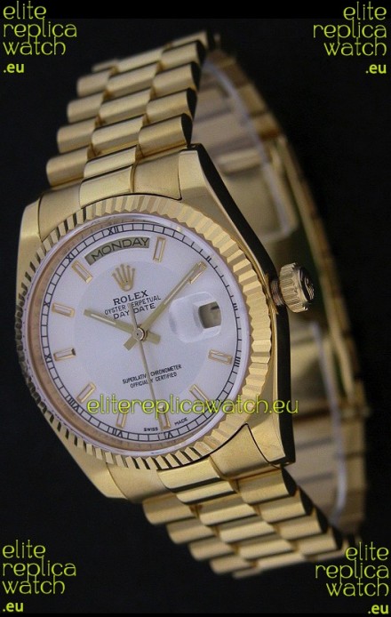 Rolex Day Date Just Japanese Replica Yellow Gold Watch 