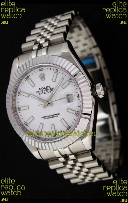 Rolex DateJust Swiss Replica Watch in White Dial