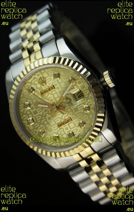Rolex Replica Datejust Mens Swiss Watch in Gold Dial - 41MM