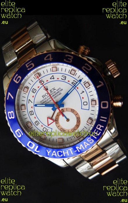 Rolex Replica Yachtmaster II Swiss Watch Two Tone Rose Gold - 1:1 Mirror Replica Watch