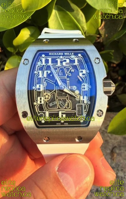 Richard Mille RM67-01 Titanium Extra-Flat White Strap Super Clone Watch 