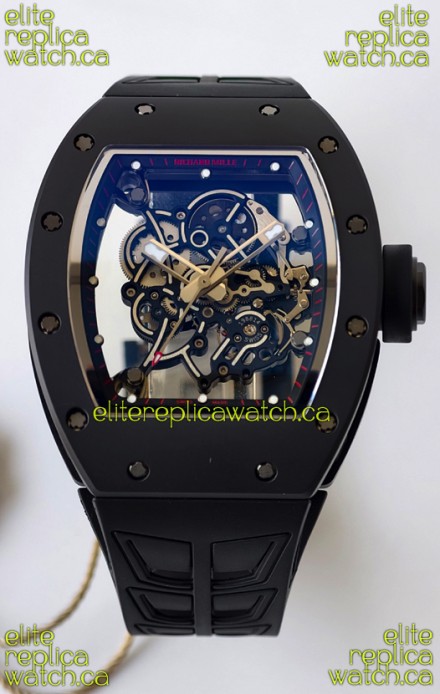 Richard Mille RM055 FREE SPRUNG MVMNT Black Ceramic Black Inner Bezel Super Clone Watch 