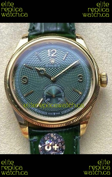 Rolex 1908 Perpetual in Yellow Gold Casing Green Dial Swiss Replica Watch 