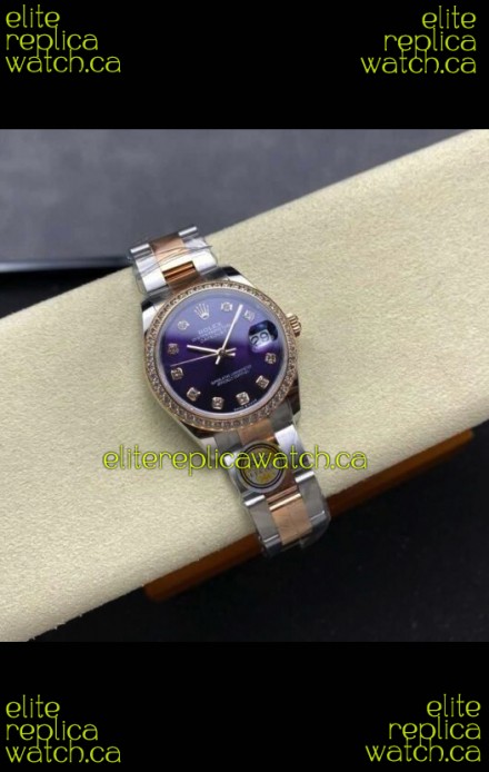Rolex Super Clone Datejust 31MM Blue Dial Rose Gold Oyster Super Clone Watch 