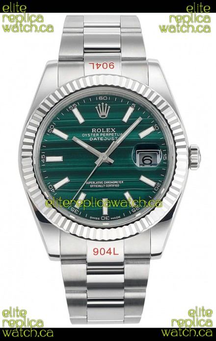 Rolex Datejust Cal.3235 Movement Green Striped Dial 41MM Super Clone Watch 