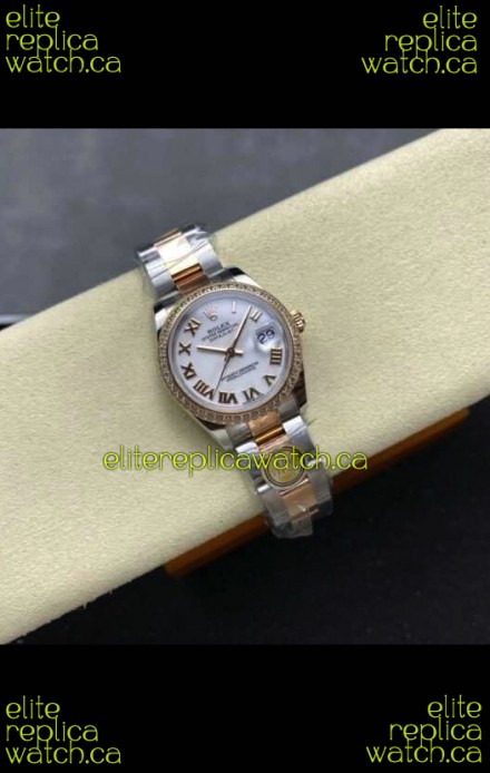 Rolex Super Clone Datejust 31MM White Dial Rose Gold Oyster Super Clone Watch 