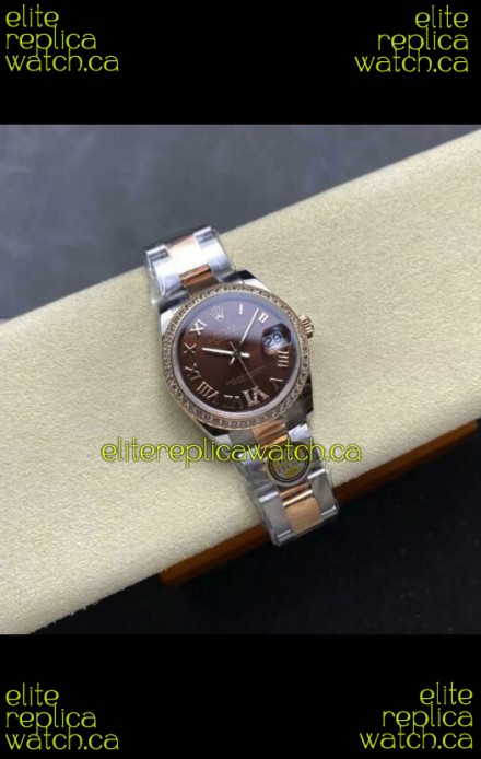 Rolex Super Clone Datejust 31MM Brown Dial Rose Gold Oyster Super Clone Watch 