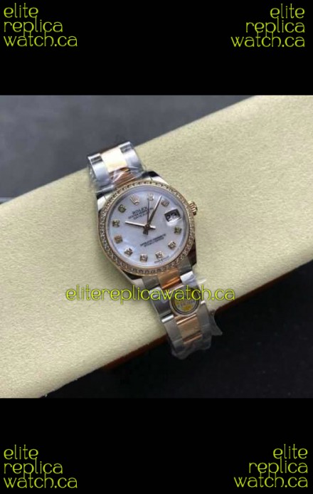 Rolex Super Clone Datejust 31MM Pearl Dial Rose Gold Oyster Super Clone Watch 